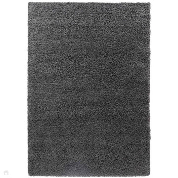 Oxford OXF00 Plain Plush Soft Stain-Resistant Textured Polypropylene Shaggy Dark Grey Rug-Desire Rugs-Rug Love - The Most Loved Rug Store